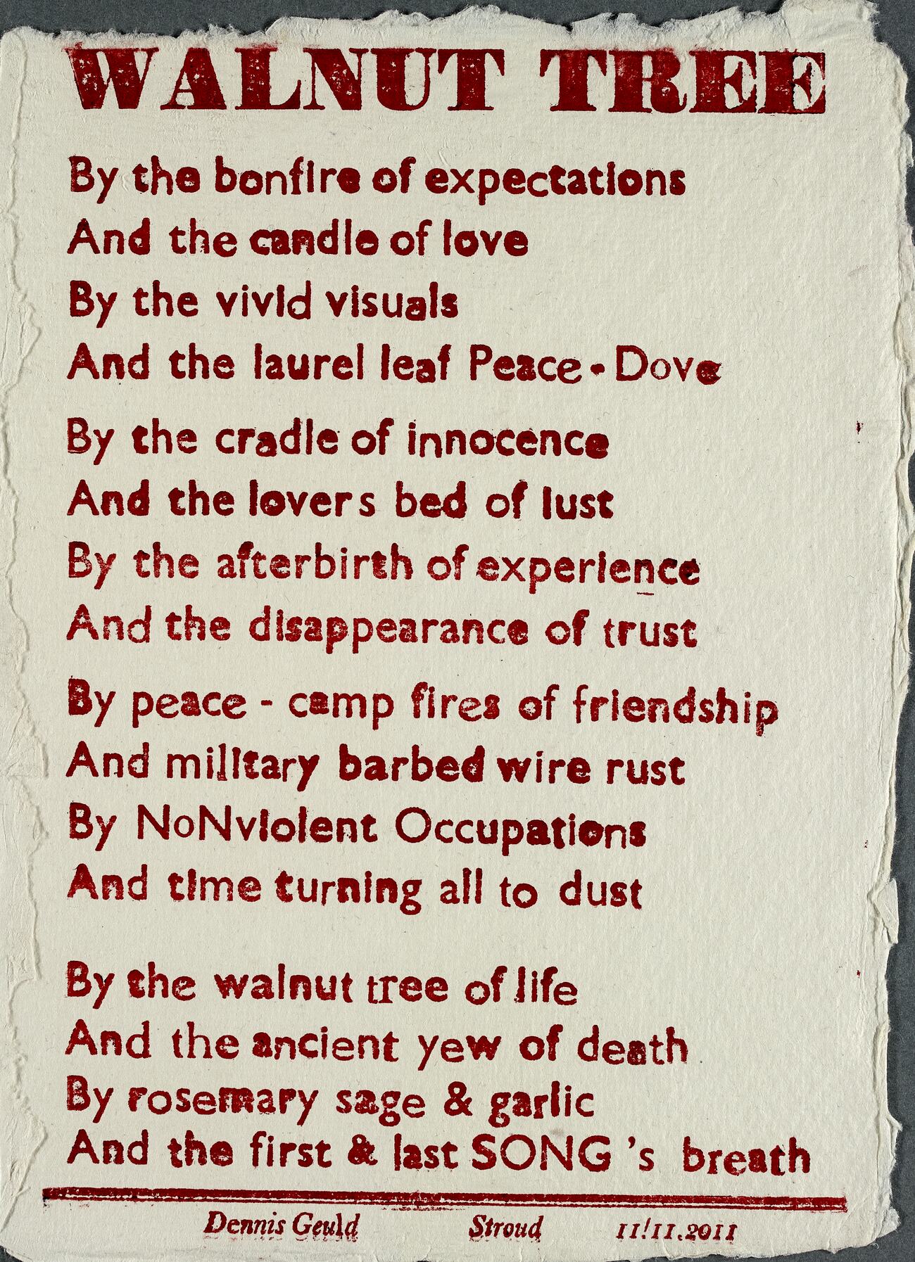 Walnut tree National Poetry Library