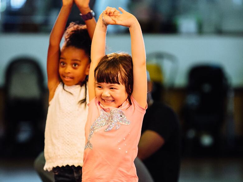 Child participating in Pram Jam event at Southbank Centre