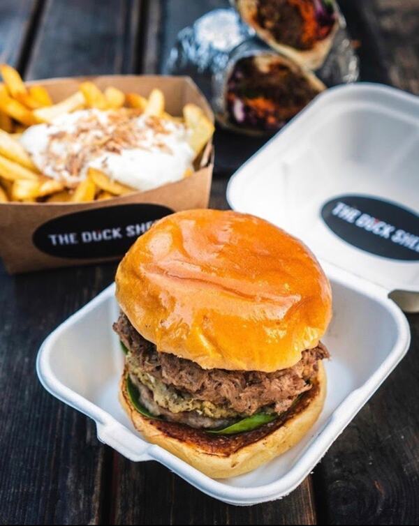 Duck Shed burger and fries