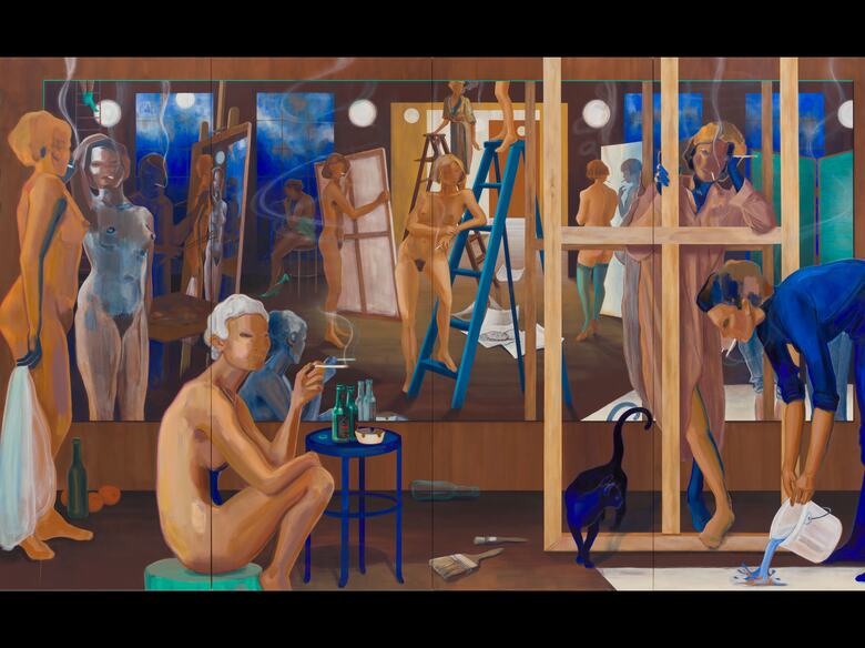 Lisa Brice, Smoke and Mirrors, 2020. The artist (2021). Courtesy the artist; Stephen Friedman Gallery, London and Salon 94, New York. Photo by Mark Blower