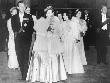  HM Queen Elizabeth II and Prince Philip, the Duke of Edinburgh, wearing formal dress as they attend a concert at Festival Hall, London, May 1951