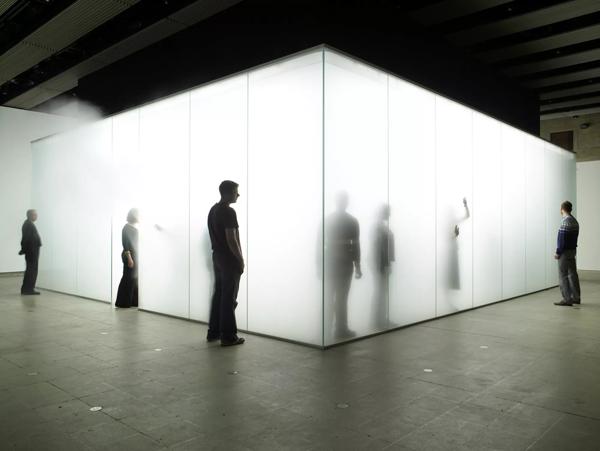 Visitors in Light Installation by artist, Antony Gormley at Hayward Gallery