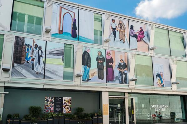 Installation view of Matthew Krishanu and Lydia Blakeley,works at Southbank Centre's Everyday Heroes, on until 7 November 2020. Copyright the artist. Photo credit_ Linda Nylind 