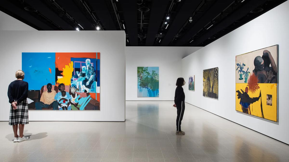 Installation view of Mixing It Up Painting Today at Hayward Gallery, 2021. Courtesy of Hayward Gallery.