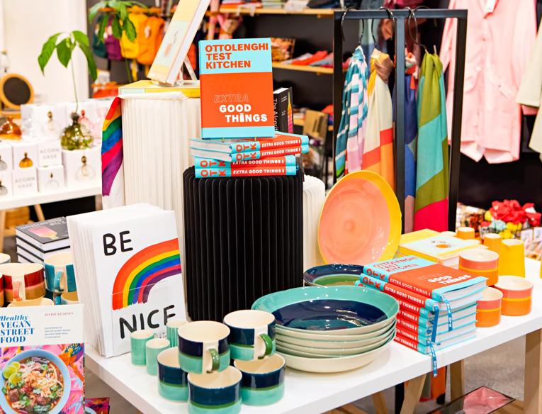 Mandela Walk shop products like books and pottery in bright colours