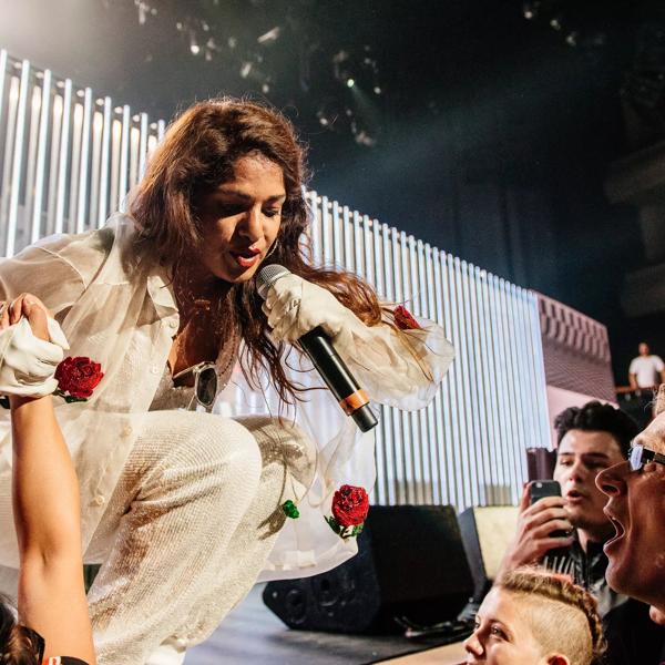 M.I.A. performing at her Meltdown Festival
