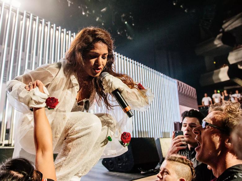 M.I.A. performing at her Meltdown Festival