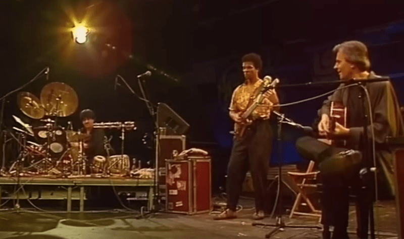 The John McLaughlin Trio performing on stage in Stuttgart in 1989