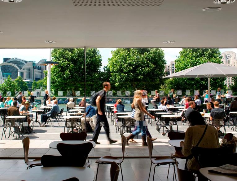 View of the Riverside Terrace Cafe at the Southbank Centre