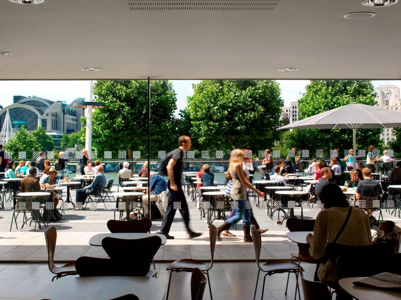 View of the Riverside Terrace Cafe at the Southbank Centre