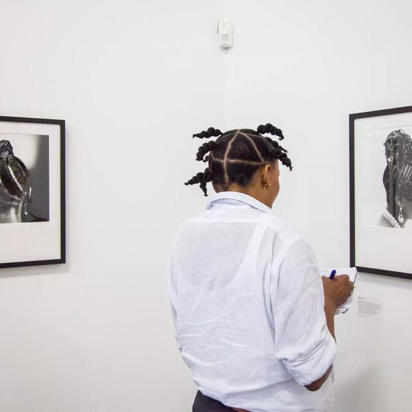 Installation View of HAIRSTYLES AND HEADDRESSES by artist,  J.D ‘OKHAI OJEIKERE 