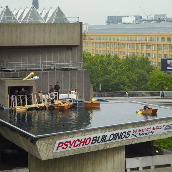 Pool with Rowing Boats by Gelitin on top of the Hayward Gallery