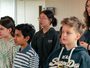 Children singing in a group