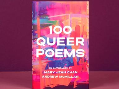100 Queer Poems book on a pink background