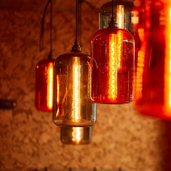 Close up of lighting in Honest Burgers Southbank