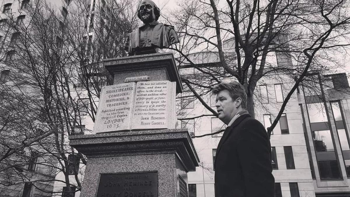 Black and white photograph of Poet Niall McDevitt