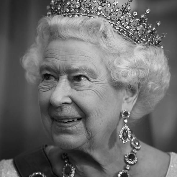 HRH Queen Elizabeth II in crown