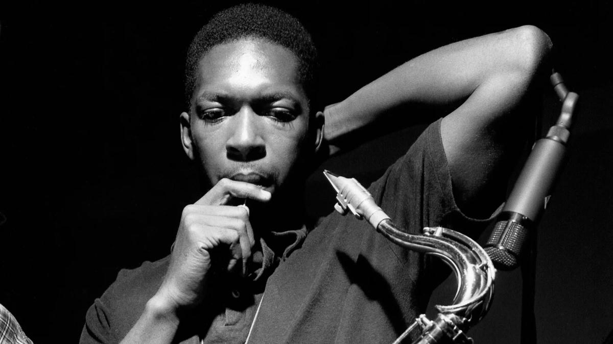 Saxophonist John Coltrane on stage