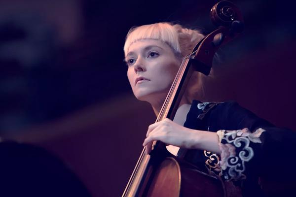 Lydia Wilson plays the cello