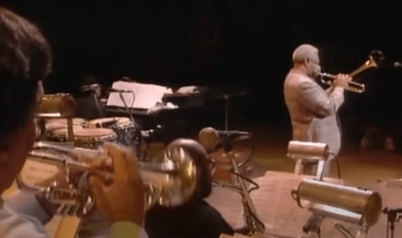 Dizzy Gillespie performing on the Royal Festival Hall stage