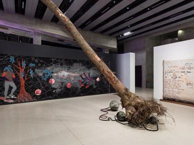 Installation view of Otobong Nkanga, Dear Earth_ Art and Hope in a Time of Crisis