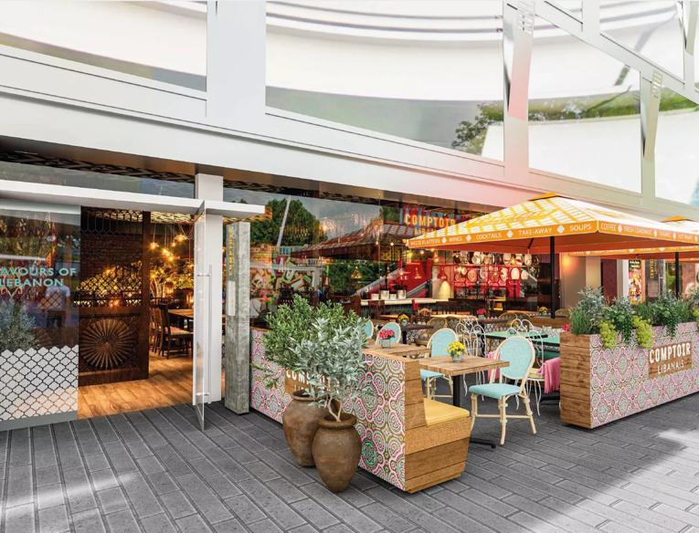 Architect's impression of the restaurant Comptoir Libanais at the Southbank Centre