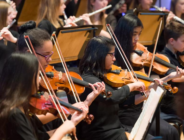 English Schools' Orchestra Gala Orchestra, young musicians playing
