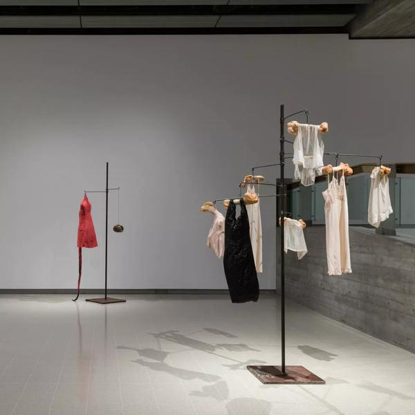  Installation view of Louise Bourgeois: The Woven Child at Hayward Gallery, 2022. 