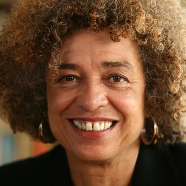 A portrait of Angela Davis.