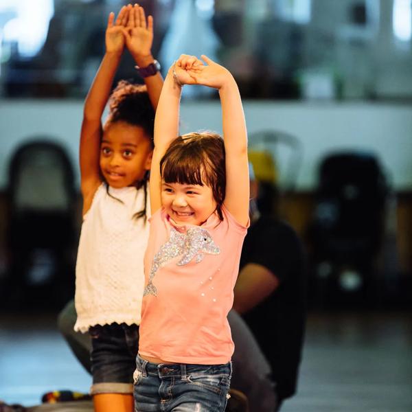 Child participating in Pram Jam event at Southbank Centre