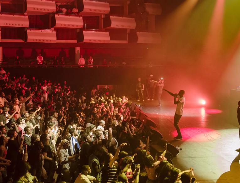MHD performing in Southbank Centre's Royal Festival Hall as part of M.I.A.'s Meltdown 